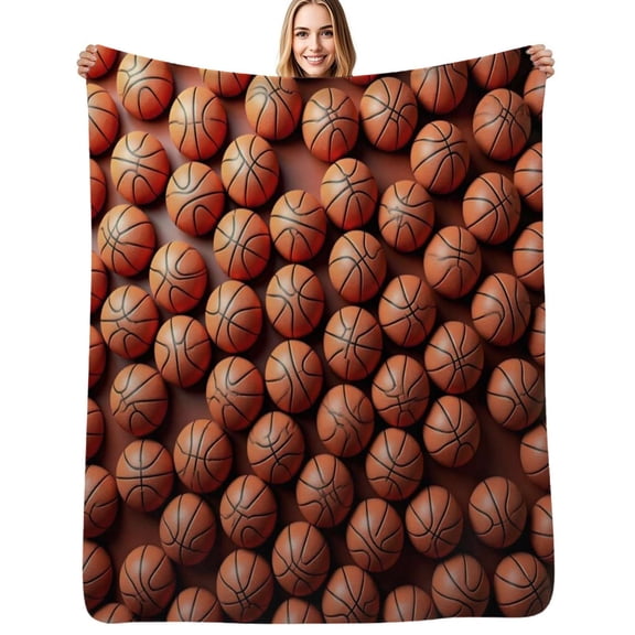 Basketball Pattern Background Flannel Blanket Warm Soft Bedding Throws Winter Camping Chair Sofa Bed