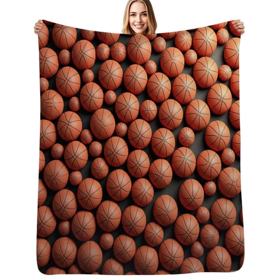 Basketball Pattern Background Flannel Blanket Warm Soft Bedding Throws Winter Camping Chair Sofa Bed