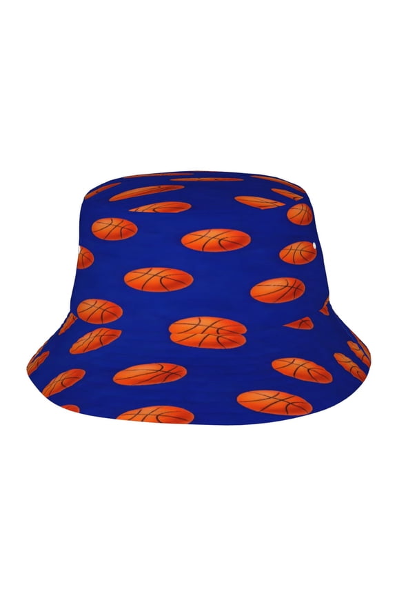 Basketball Pattern Minimalist Sports Fisherman's Hat Lightweight and Breathable Sun Hat Suitable for Both Men and Women
