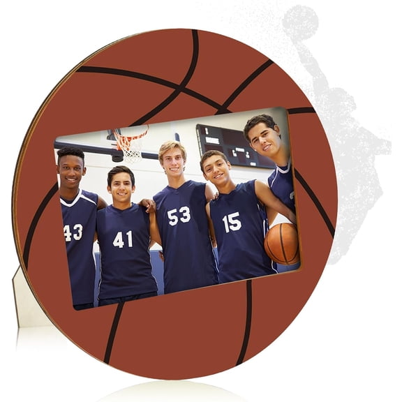 Basketball Picture Frame 4x6 Sport Themed Wooden Photo Frame Basketball Balls Photo Frame Horizontally Vertically Used for Wall Decor Hanging or Tabletop Display