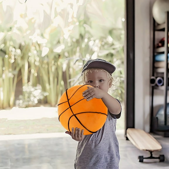 Basketball Pillow 11 Inch Basketball Shape Pillow Short Pile Basketball Throw Pillow Plush Toy Perfect For Kids Boys And Girls