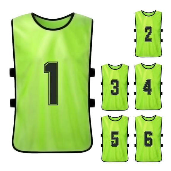Basketball Pinnies Numbered Football Bibs, Polyester Quick Drying Soccer Jerseys Football Pinnies Team Training Practice Sports Vest Fit for Football, Basketball, Volleyball,