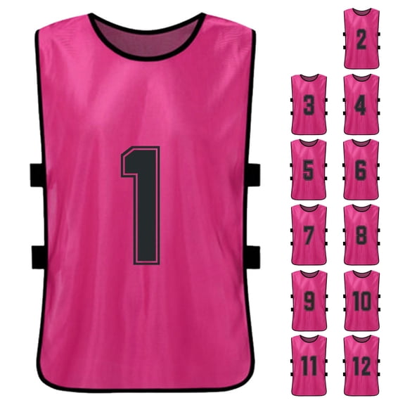 Basketball Pinnies Numbered Football Bibs, Polyester Quick Drying Soccer Jerseys Team Training Practice Sports Vest Fit for Football, Basketball, Volleyball, Hockey
