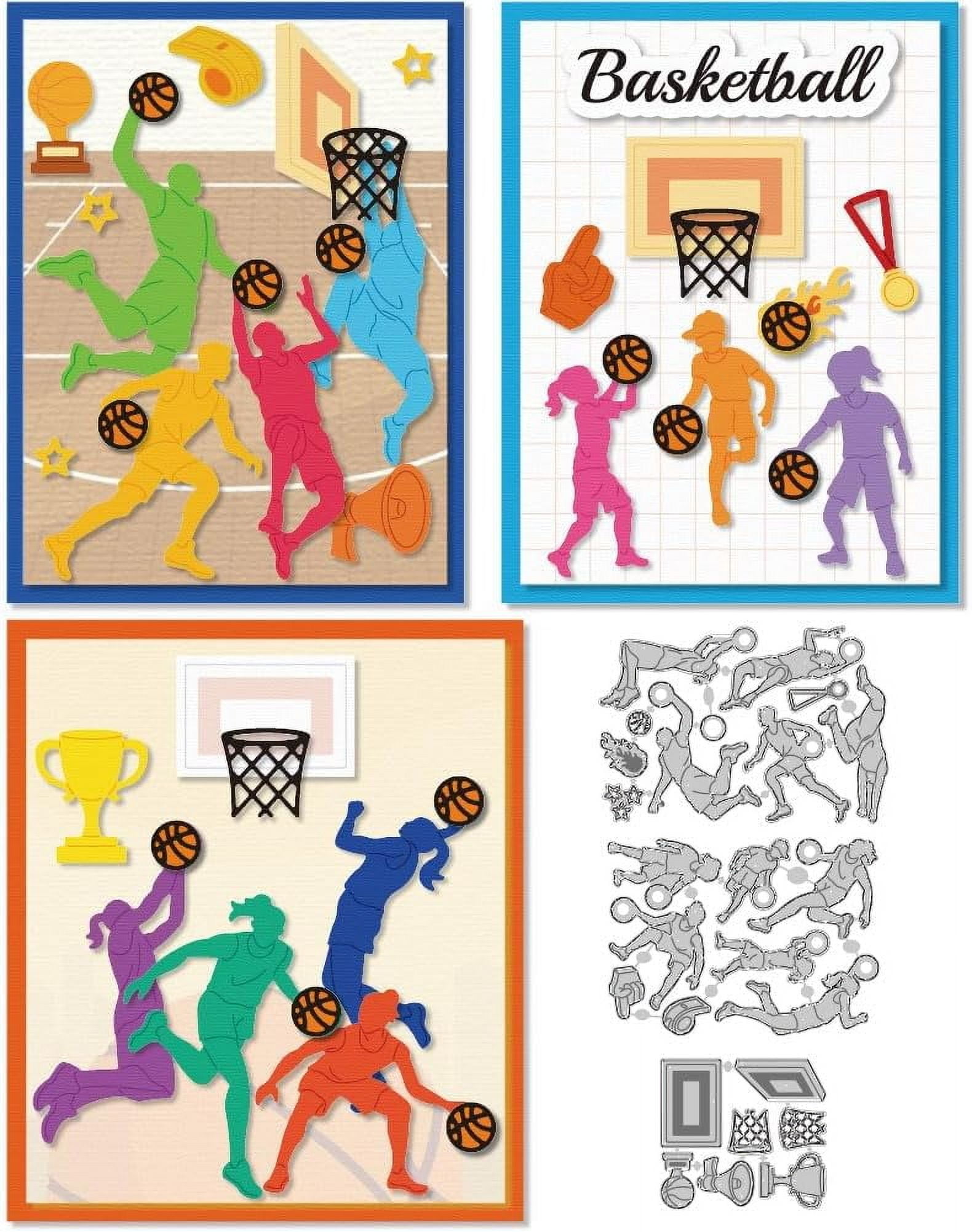 Basketball Player Cutting Dies Sports Season Card Making Die Cut Carbon ...
