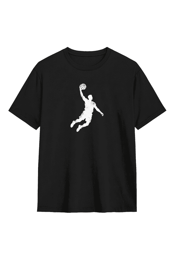 Basketball Player Dunk Vintage Graphic Tee for Men and Women, Fun Gym Cotton Short Sleeves T-Shirt