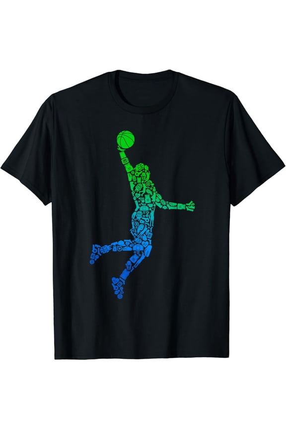 Basketball Player Dunking Symbols Men Basketball T-Shirt