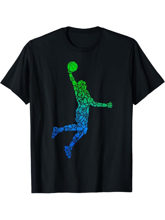Basketball Player Dunking Symbols Men Basketball T-Shirt
