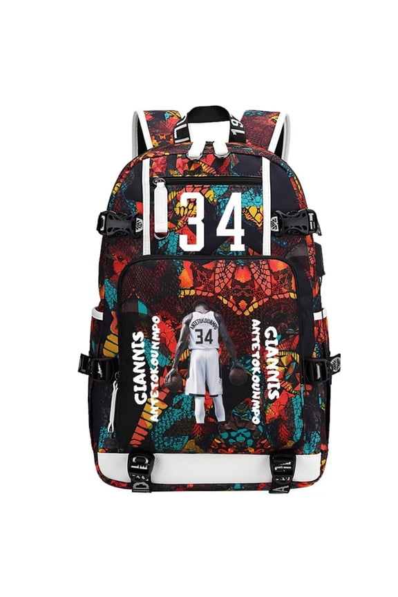 Basketball Player GA34 Multifunction Backpack Travel Taptop Daypack Fans Bag For Men Women (R-1)