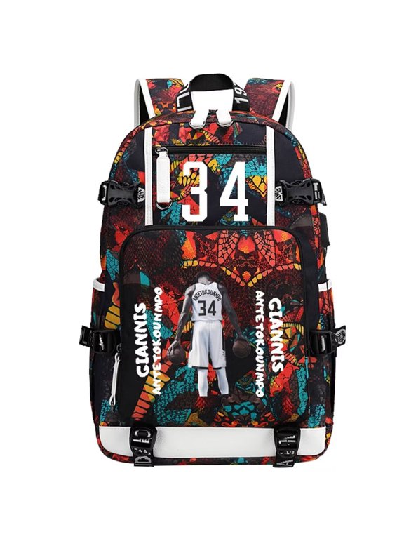 Basketball Player GA34 Multifunction Backpack Travel Taptop Daypack Fans Bag For Men Women (R-1)