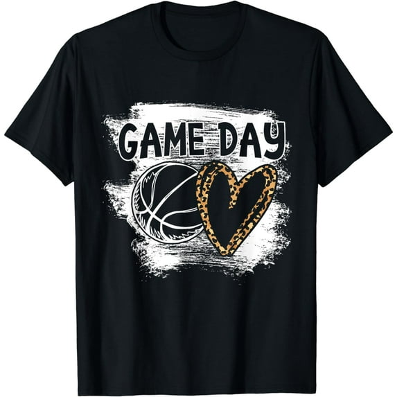 Basketball Player Game Day Leopard Cheetah Basketball Fan T-Shirt