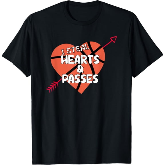 Basketball Player Heart Valentines Day T-Shirt tee