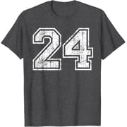 Basketball Player Jersey Number 24 Vintage Distressed T-Shirt