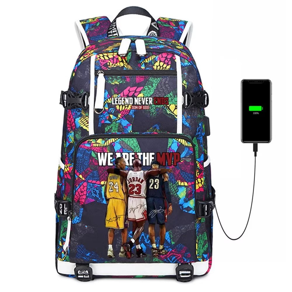Basketball Player Legend Never Ends Multifunction Backpack Travel Taptop Daypack Fans Bag For Men Women B 1 Walmart