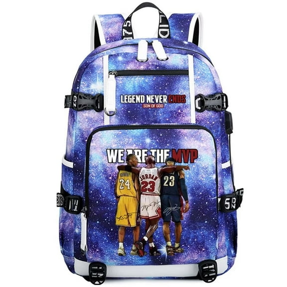 Basketball Player Legend Never Ends Multifunction Backpack Travel Taptop Daypack Fans Bag For Men Women (SS-1)