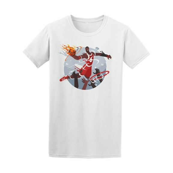 Basketball Player On Fire T-Shirt Men -Image by Shutterstock, Male Medium