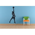 thumbnail image 1 of Basketball Player Silhouette Sports Athlete Wall Sticker for Girls/Boys Bedroom Children Kids World Cup FIBA NBA Sport Fans Rooms Gym Home Art Murals Decals Wall Art Vinyl Decoration Size (20x18 inch), 1 of 1