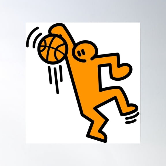 Basketball Player - Slam Dunk Poster Wall Art, Modern Wall Decor, 30x30 UNFRAMED