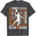 thumbnail image 1 of Basketball Player Slam Dunk Typography Word Art Vintage Men Softstyle T-Shirt for Men Women Kids,Dark Heather Grey Color,Size XL, 1 of 5