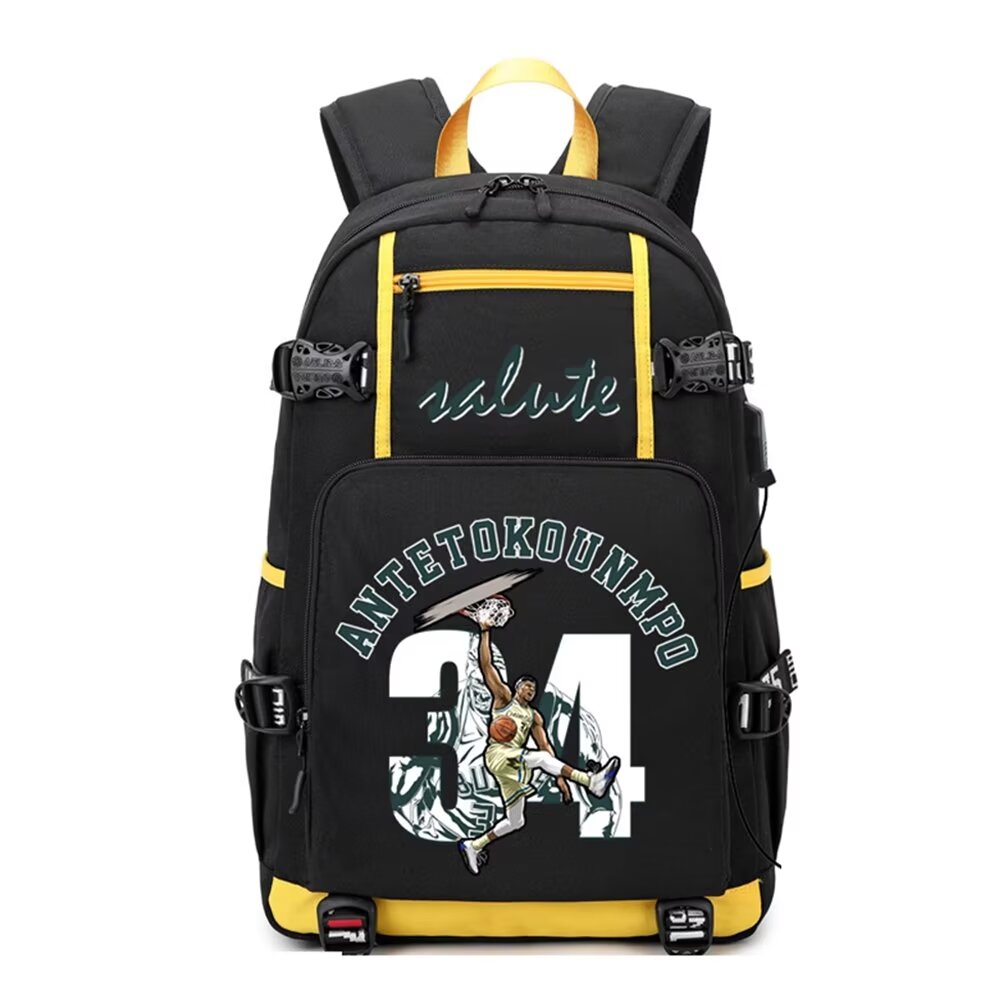 Basketback Backpack – Giannis Antetokounmpo Themed Multi-Compartment Bookbag For School, Travel, Or Fans - View #11