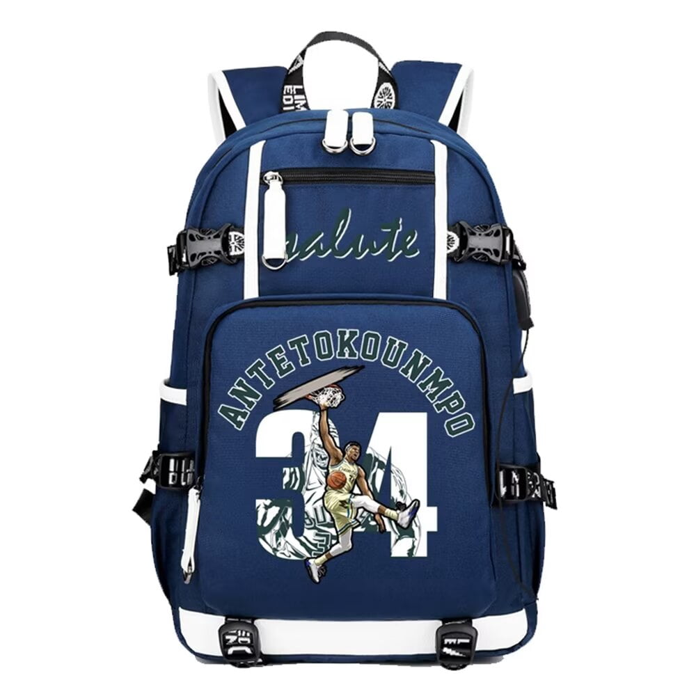 Basketback Backpack – Giannis Antetokounmpo Themed Multi-Compartment Bookbag For School, Travel, Or Fans - View #5