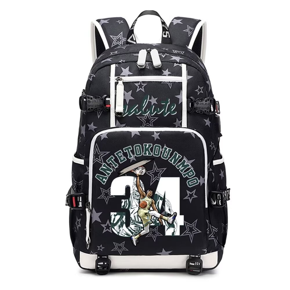 Basketback Backpack – Giannis Antetokounmpo Themed Multi-Compartment Bookbag For School, Travel, Or Fans - View #3