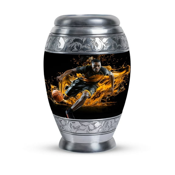 Basketball Player Urn For Ashes Adult Male - Large Decorative Urn - Human Remain Urns - 10 Inch Funeral Cremation Urns For Women - Burial Urns For Adult Human Ashes - Ash Holders - Ash Urn