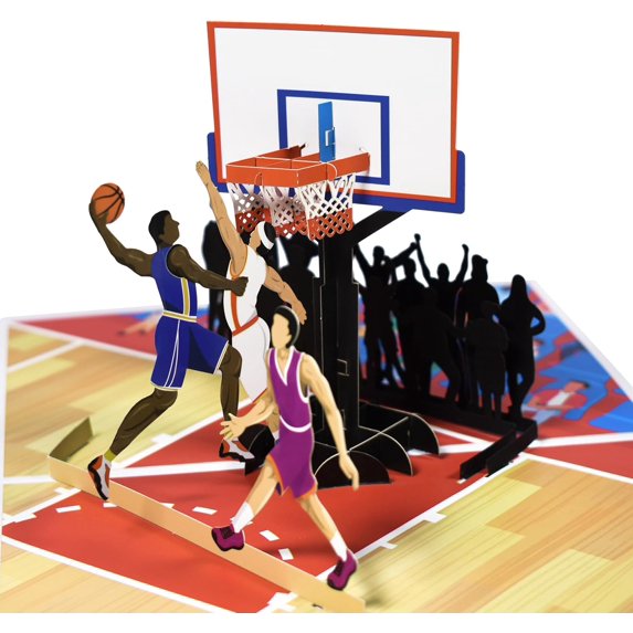 Basketball Pop Up Card,Pop Birthday Card,3D Sports Greeting Card for Anniversary,Father's Day, Happy Friends,Kids,Him,Dad,Husband,Boyfriend