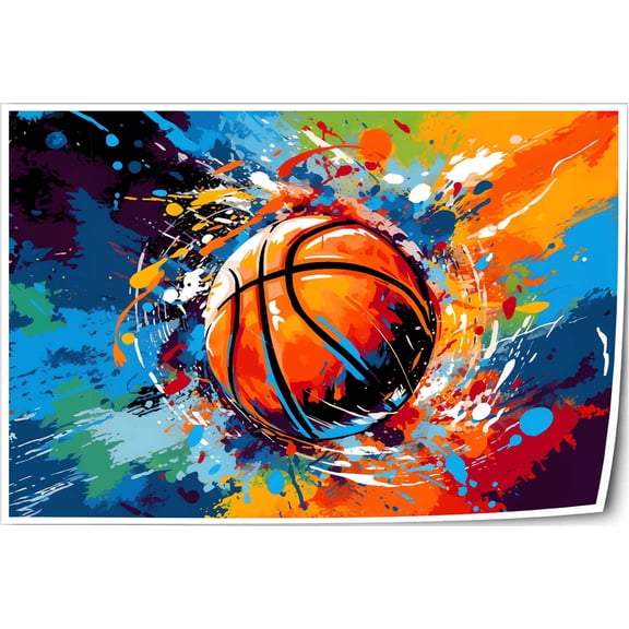 Basketball Poster Sport Wall Art Inspirational Gift Graffiti Poster Pictures Hall Artwork Painting Living Room Artwork for Hallway