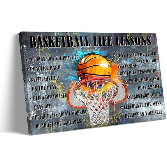 Basketball Posters Framed Sport Quotes Picture Wall Decor Modern Vintage Motivational Basketball Unframed