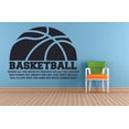 thumbnail image 1 of Basketball Practice Quotes Sport Game Motivation Inspiration Quote Wall Decal Vinyl Art Sticker Design for Boys/Girls Room Home Court Bedroom Decor Wall Art Mural Decoration Size (12x20 inch), 1 of 1