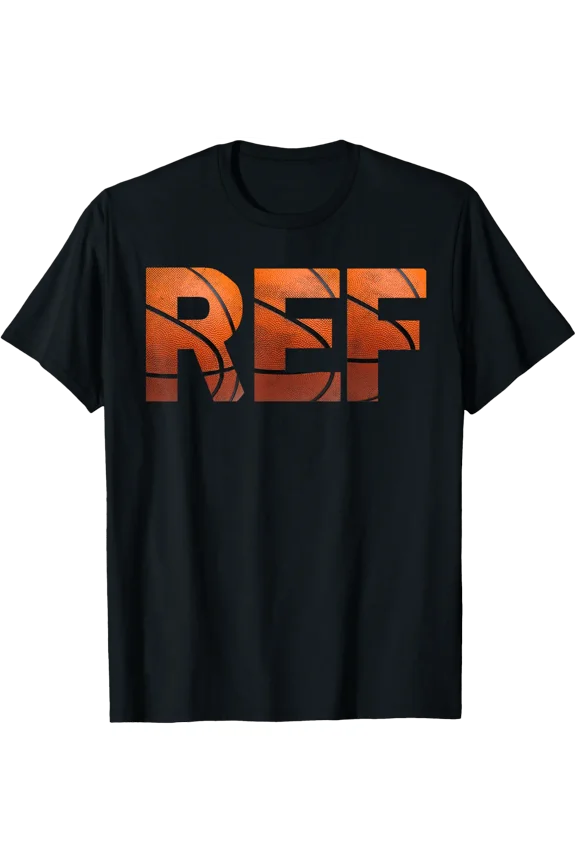 Basketball Ref T-Shirt, Referee Sports Graphic Tee Size S-5XL
