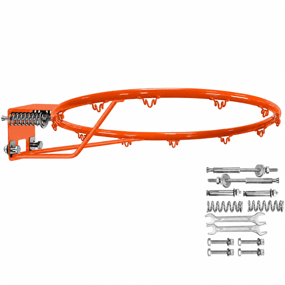 GVDV BHE-20 Basketball Rim Replacement,18" Solid Steel ,Wall-Mount & Hoop Replacement, Double Spring Basketball Hoop Rim & Complete Install