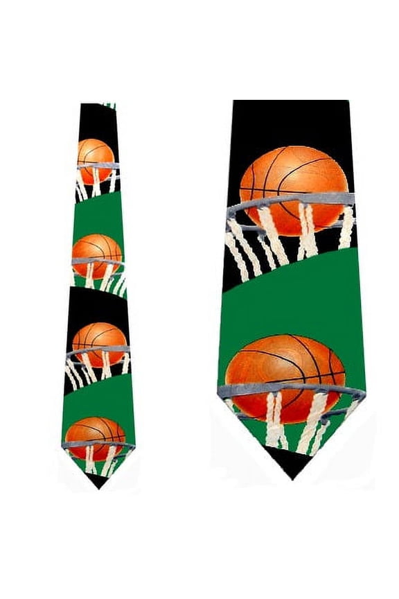 Basketball Rim Shot (Black) Necktie Mens Tie