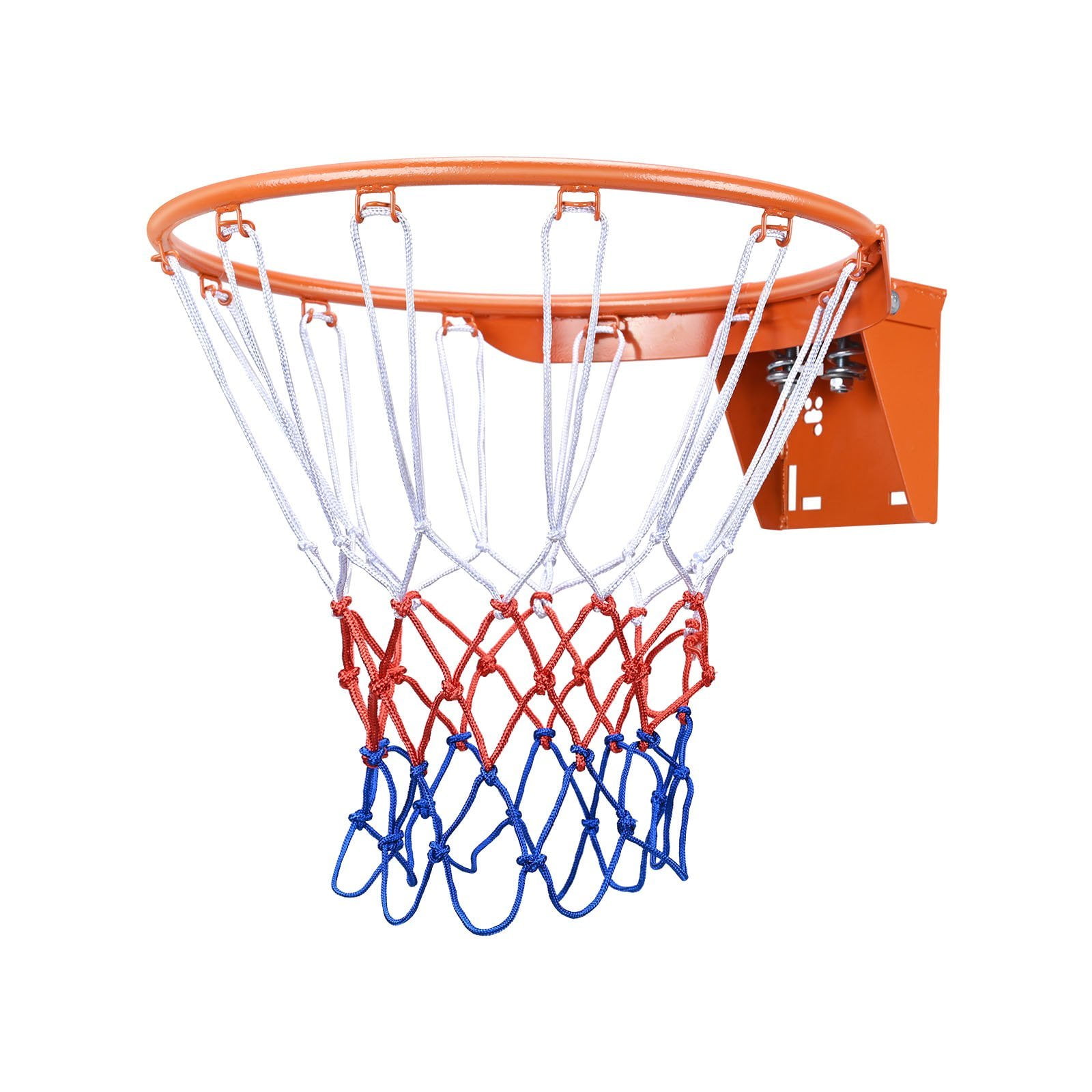 Basketball Rim, Wall Door Mounted Basketball Hoop, Heavy Duty Q235 Basketball Flex Rim Goal Replacement with Net, Standard 18" Indoor and Outdoor Hanging Basketball Hoop for Kids Adults Separated