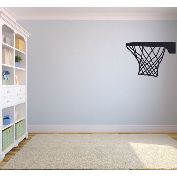 Basketball Ring Silhouette Sports Athlete Wall Sticker for Girls/Boys Bedroom Children Kids World Cup FIBA NBA Sport Fans Rooms Gym Home Art Murals Decals Wall Art Vinyl Decoration Size (8x10 inch)