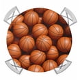 thumbnail image 1 of Basketball Round Tablecloth for 36-44 Inch Tables, Fitted Table Cover with Elastic Edge, Sports Brown Basketball Waterproof Outdoor Table Cloth Protector for Patio Garden Dinner Picnic, 1 of 9