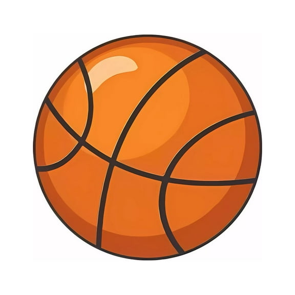 Basketball Rug, Non Slip Bedroom Carpet, Orange Basketball Shaped Floor Mat for Living Room Decor, Soft Low Pile Polyester Rug with Rubber Backing, Modern Small Runner 32x32 Inch