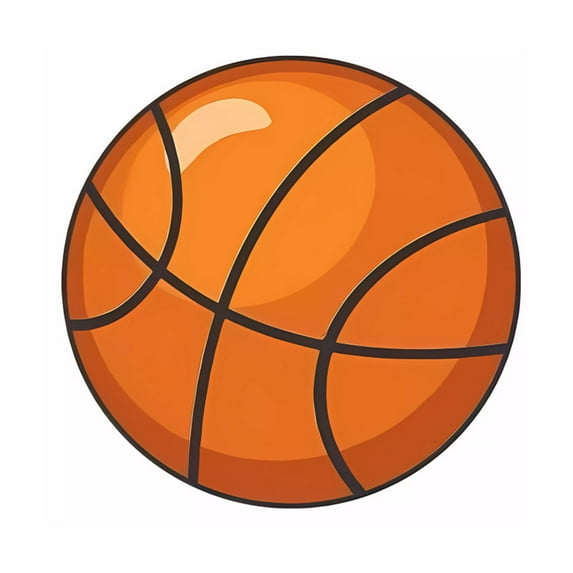 Basketball Rug, Non Slip Bedroom Carpet, Orange Basketball Shaped Floor Mat for Living Room Decor, Soft Low Pile Polyester Rug with Rubber Backing, Modern Small Runner 32x32 Inch