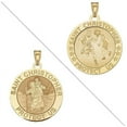 thumbnail image 1 of Basketball - Saint Christopher Doubledside Sports Religious Medal 1 Inch Solid 14K Yellow Gold, 1 of 1