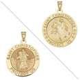 thumbnail image 1 of Basketball - Saint Christopher Doubledside Sports Religious Medal 2/3 Inch Solid 14K Yellow Gold, 1 of 1