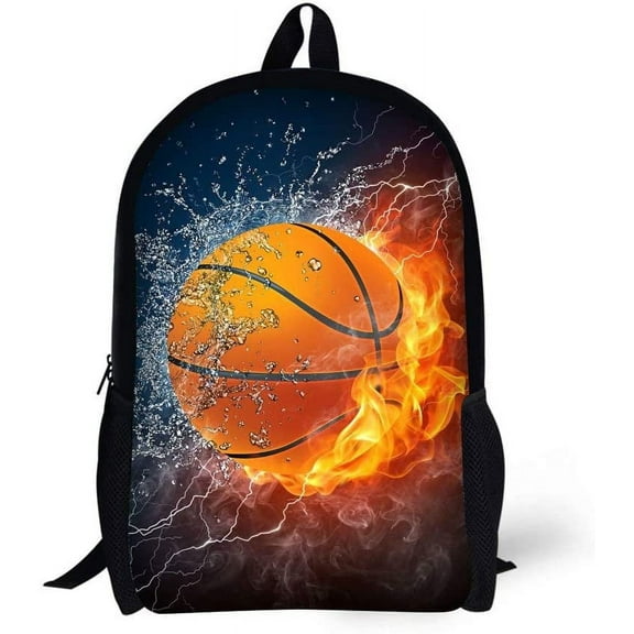 Basketball School Backpack 17 in Black Backpack,Cool Design Casual Daypack Sports Backpack for Man/Woman