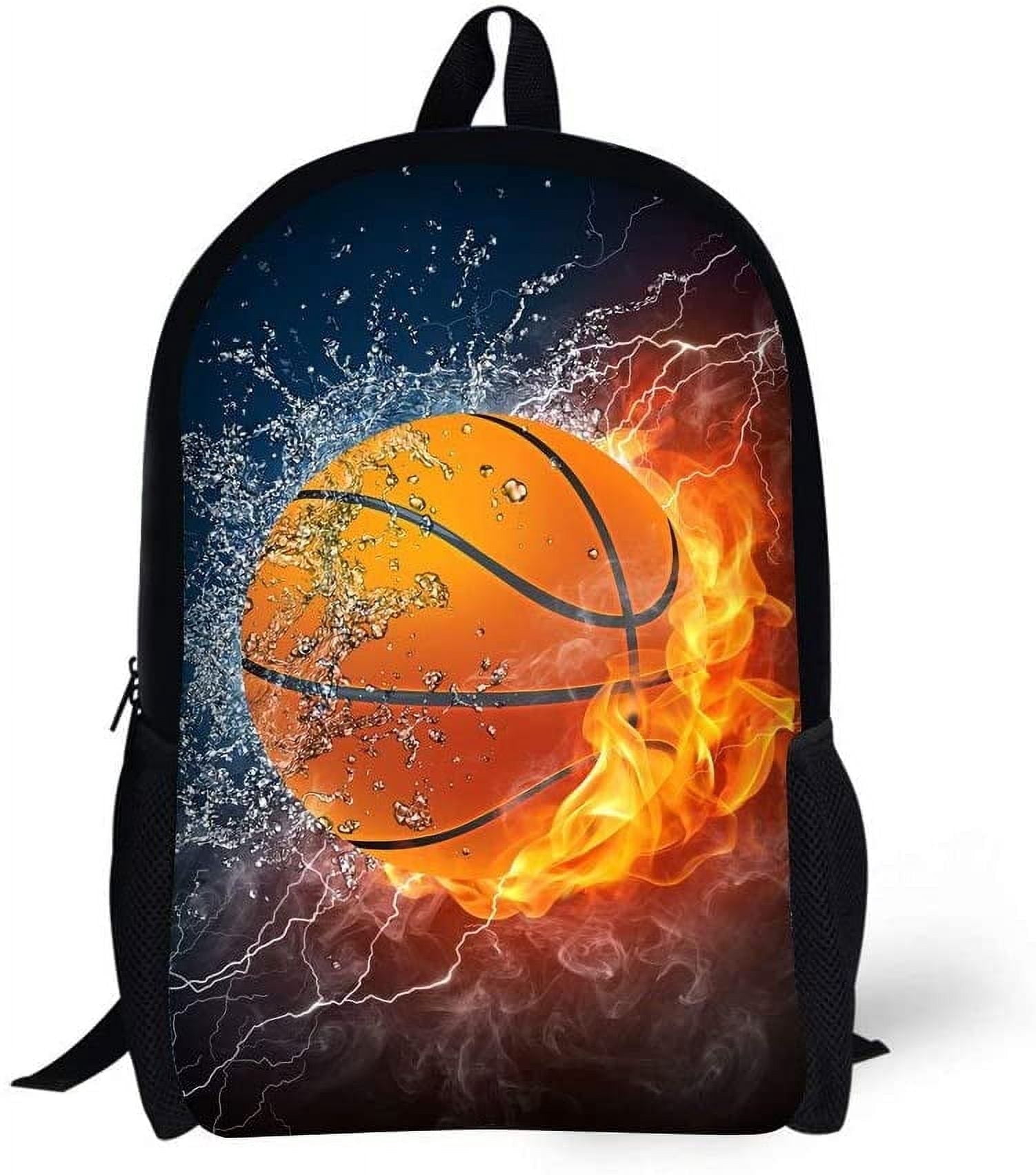 Basketball School Backpack 17 in Black Backpack,Cool Design Casual Daypack Sports Backpack for Man/Woman