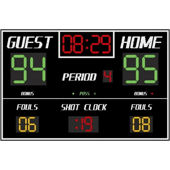 Basketball Scoreboard Wall Stickers Self Adhesive Wall Decals Wall Art Mural Decals Waterproof Wall Decoration Basketball Scoreboard Wall Decor for Home Living Room Bedroom