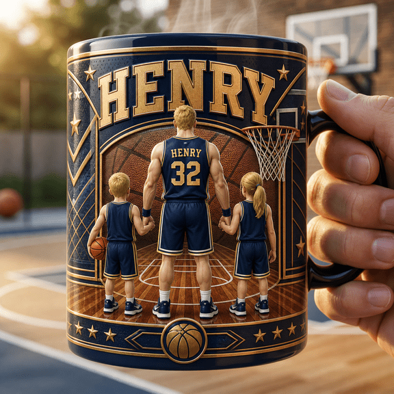 Basketball Senior Night Dad Magic Mug Personalized Custom Player Name Number Gift