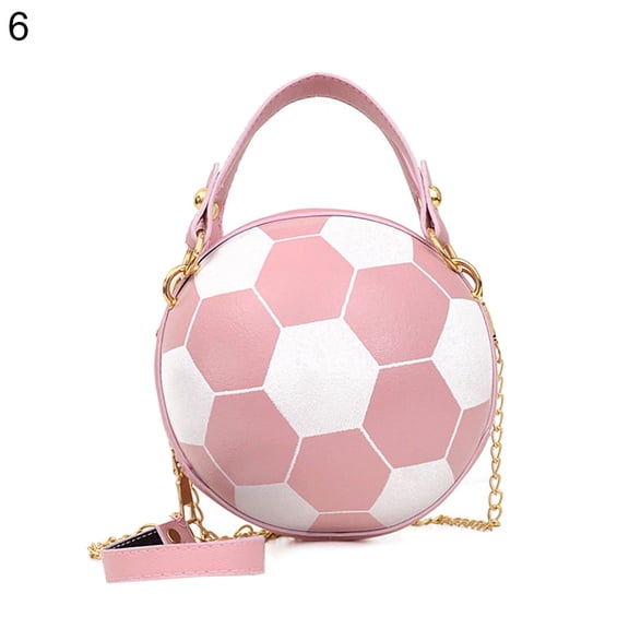 Basketball Shaped Purse For Women Cross Body Handbag Girls Messenger Bag Tote Shoulder PU Leather Round Handbags