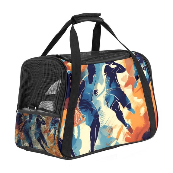 Basketball Sherpa-Lined Pet Bag for Medium-Sized Dogs, Durable Oxford Cloth Fabric with Nylon Webbing, Travel Dog Carrier for Canine Comfort