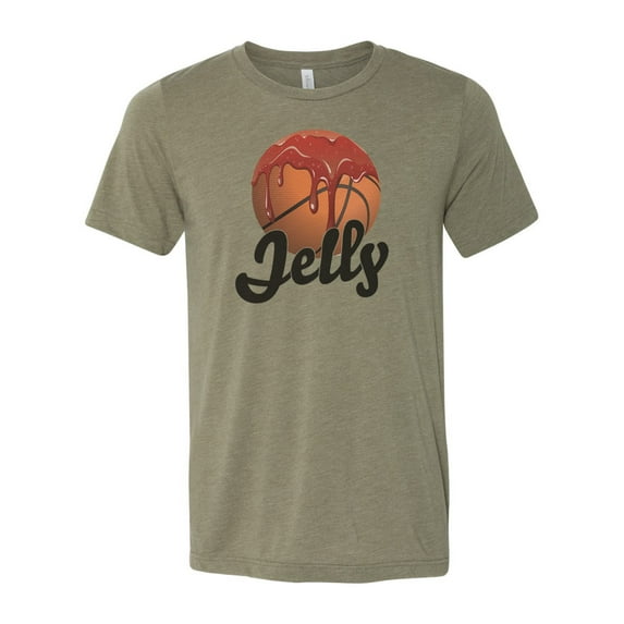 Basketball Shirt, Jelly, Jelly Basketball, Jelly Layup, Unisex Fit, Basketball Jelly, Jelly Fam, Basketball Family, Basketball Gift, Hoops, Heather Olive, LARGE