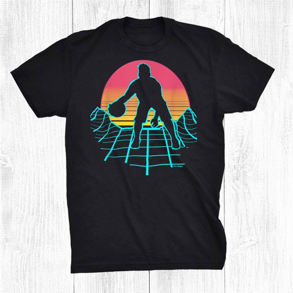 Basketball Shirt Retrowave Basketball Player Shirt Gift Black Unisex T