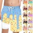 thumbnail image 1 of Basketball Shorts Boys Ice Cream Shorts Boys Girls Elastic Waist with Pockets Summer Cool Cute Preppy Ice Cream Baseball Shorts 2-14 Years, 1 of 7