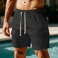 thumbnail image 1 of Basketball Shorts for Men with Multi-Pockets Straight Wide Leg Drawstring Elastic Waist Solid Color Breathable Loungewear Athletic Workout Short, 1 of 5